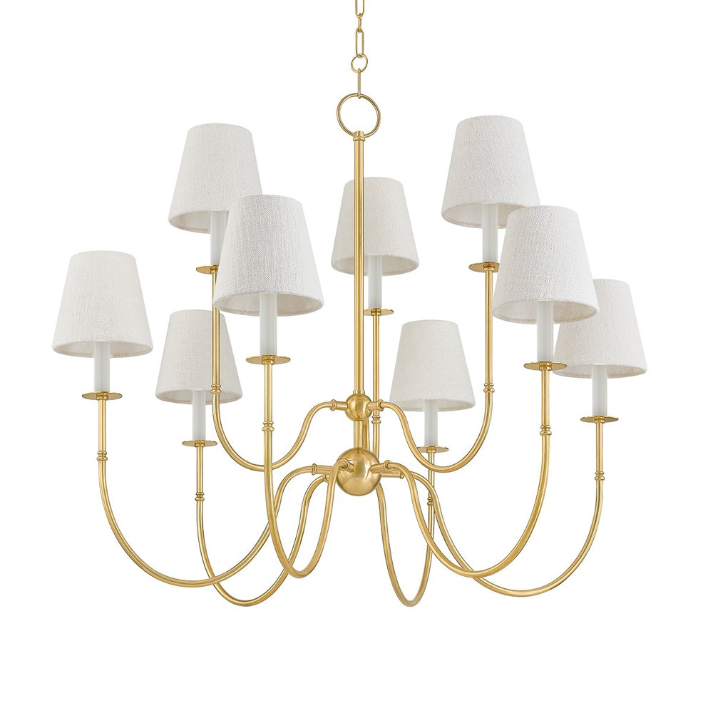 Hudson Valley Canada - Nine Light Chandelier - Amina - Aged Brass- Union Lighting Luminaires Decor