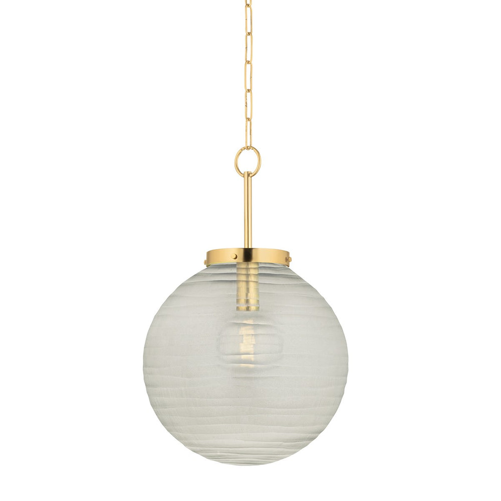 Hudson Valley Canada - One Light Pendant - Falls Mills - Aged Brass- Union Lighting Luminaires Decor