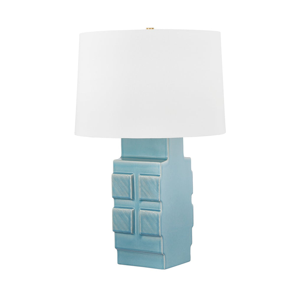 Hudson Valley Canada - One Light Table Lamp - Sarai - Aged Brass/Ceramic Moonstone Granite- Union Lighting Luminaires Decor