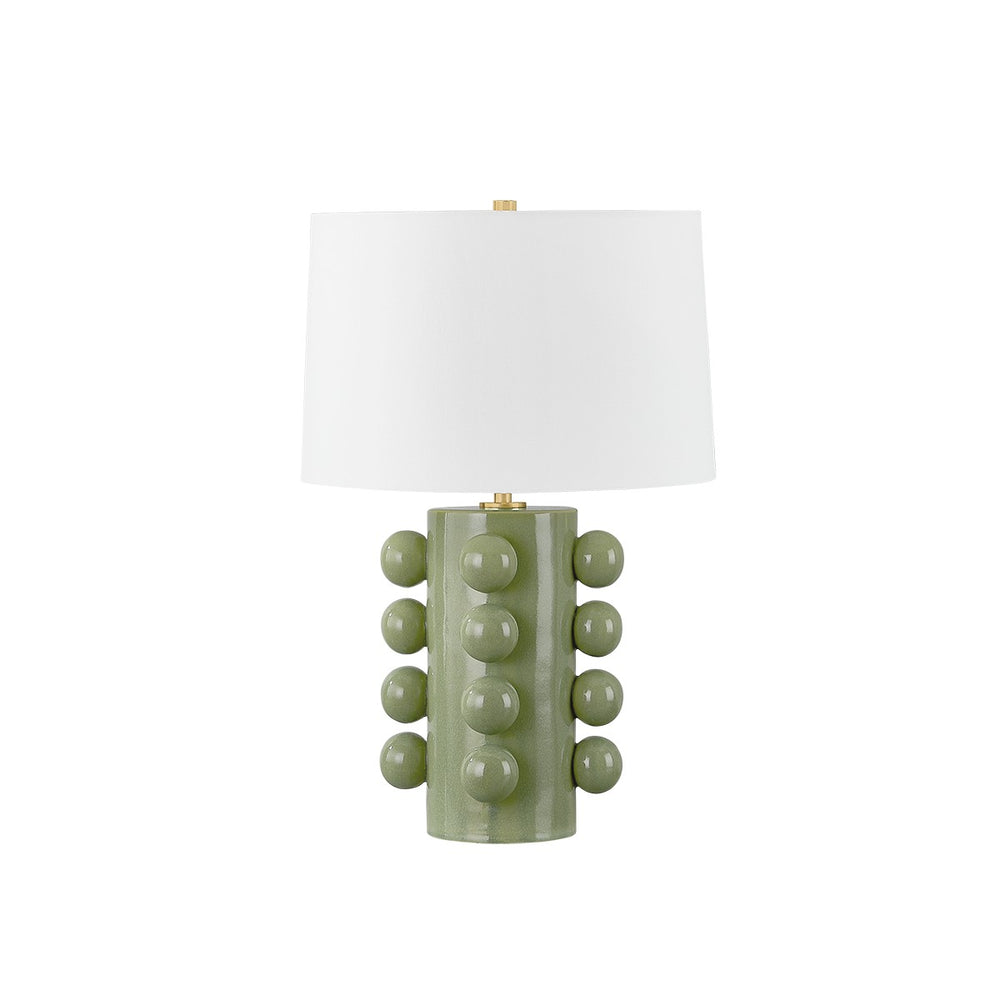 Hudson Valley Canada - One Light Table Lamp - Roselle - Aged Brass/Ceramic Moss Crackle- Union Lighting Luminaires Decor