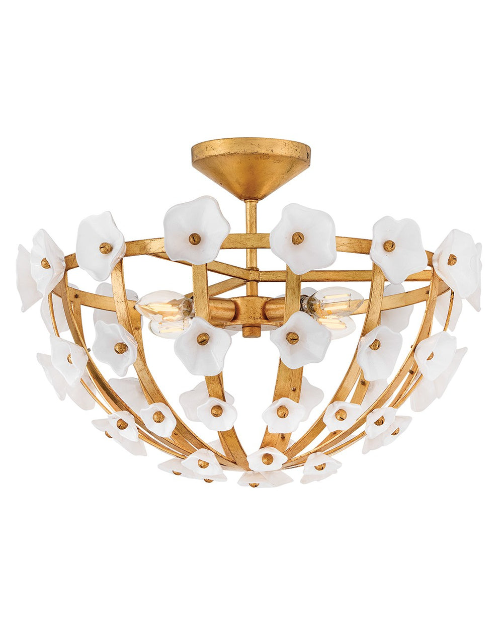 Fredrick Ramond Canada - LED Semi-Flush Mount - Azalea - Distressed Brass- Union Lighting Luminaires Decor