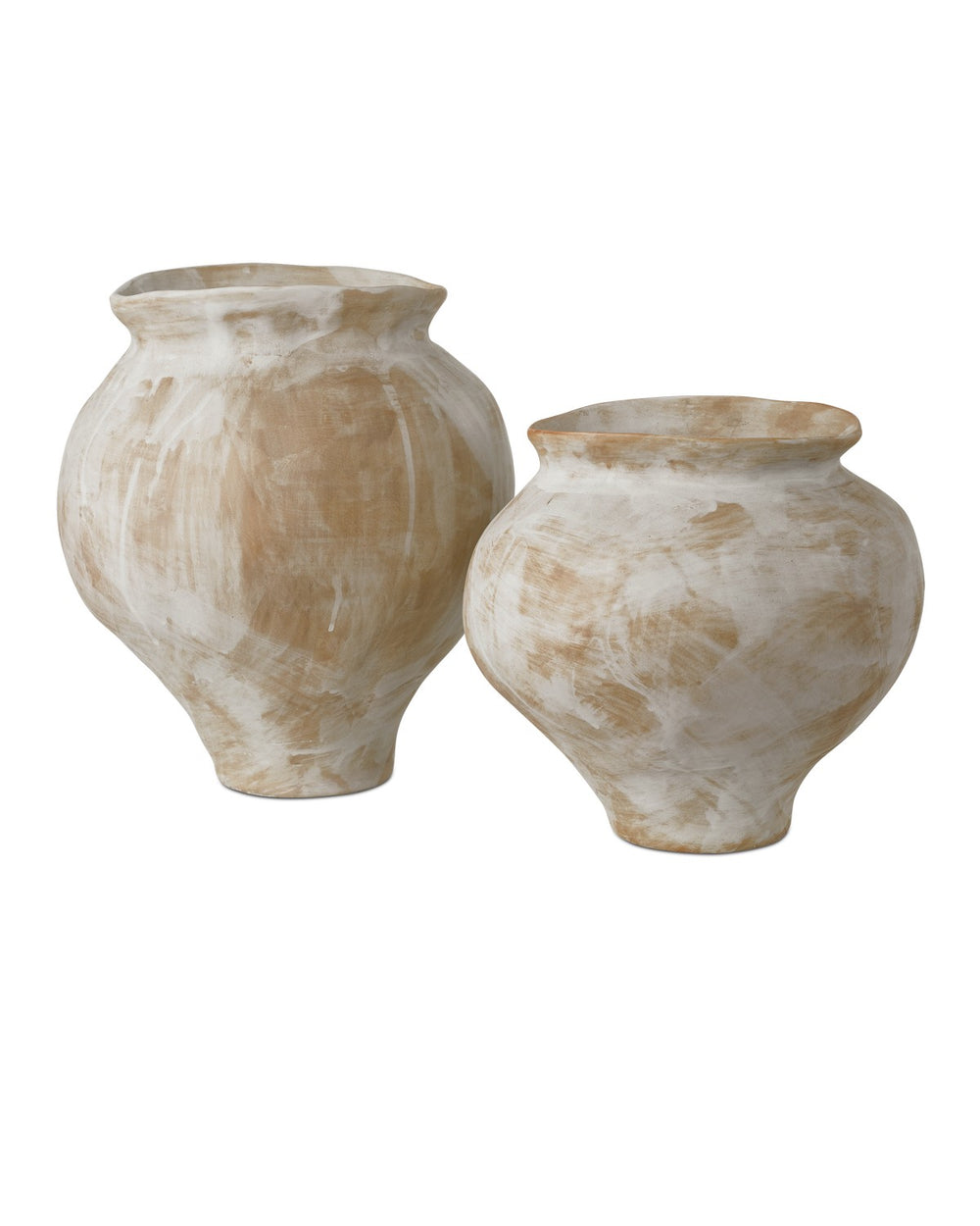 Currey and Company - Vase Set of 2 - Monte Carlo - Antique White/Light Brown- Union Lighting Luminaires Decor