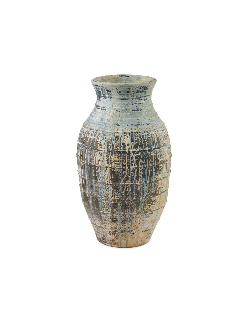 Currey and Company - Urn - Ragusa - Antique White/Blue Drip- Union Lighting Luminaires Decor