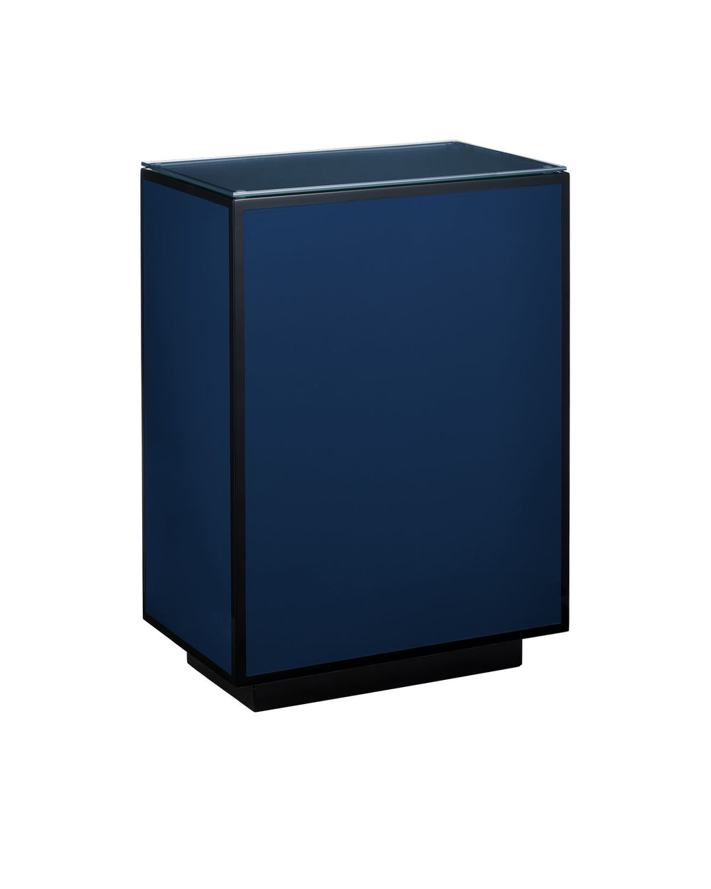 Currey and Company - Side Table - Lacquer Collection - Navy / Black / Clear- Union Lighting Luminaires Decor