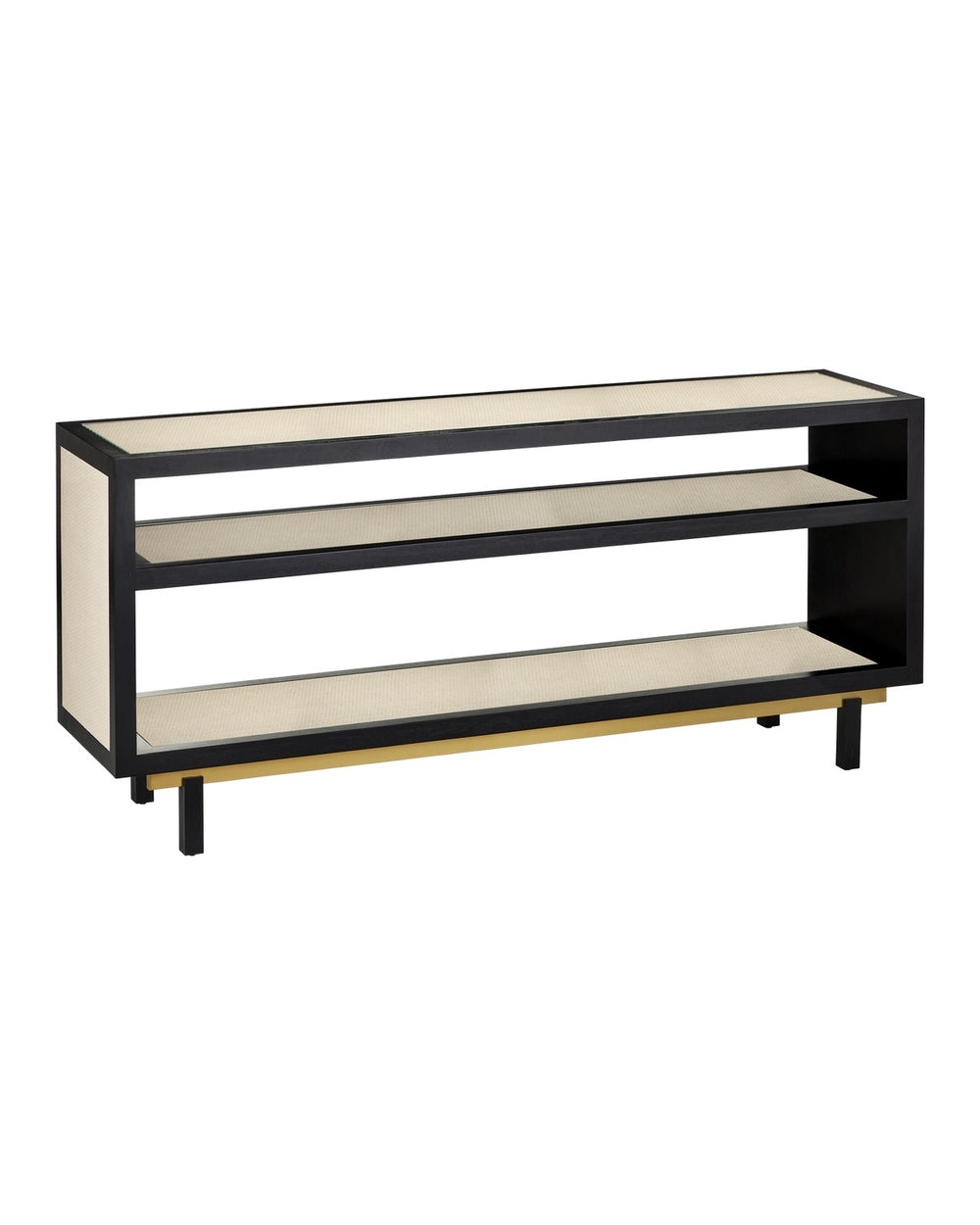Currey and Company - Console Table - Deanna - Ivory/Black/Brushed Brass/Clear- Union Lighting Luminaires Decor