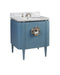 Currey and Company - Vanity with Sink - Lacquered Blue Linen / Natural / White / Polished Nickel- Union Lighting Luminaires Decor