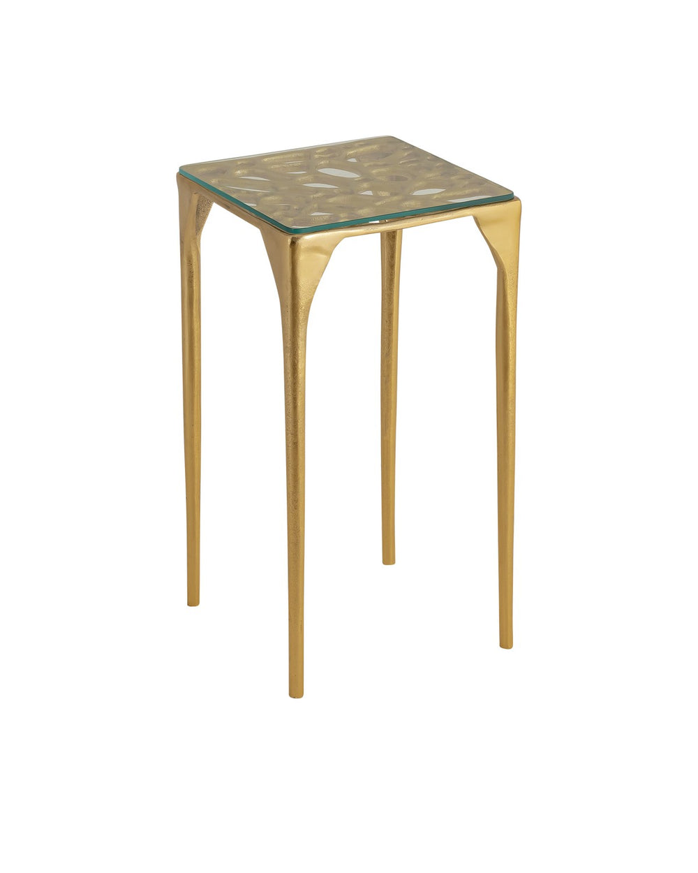 Currey and Company - Drinks Table - Honeycomb - Gold/Clear- Union Lighting Luminaires Decor