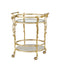 Currey and Company - Bar Cart - Fiore - Polished Brass / Clear / Natural- Union Lighting Luminaires Decor