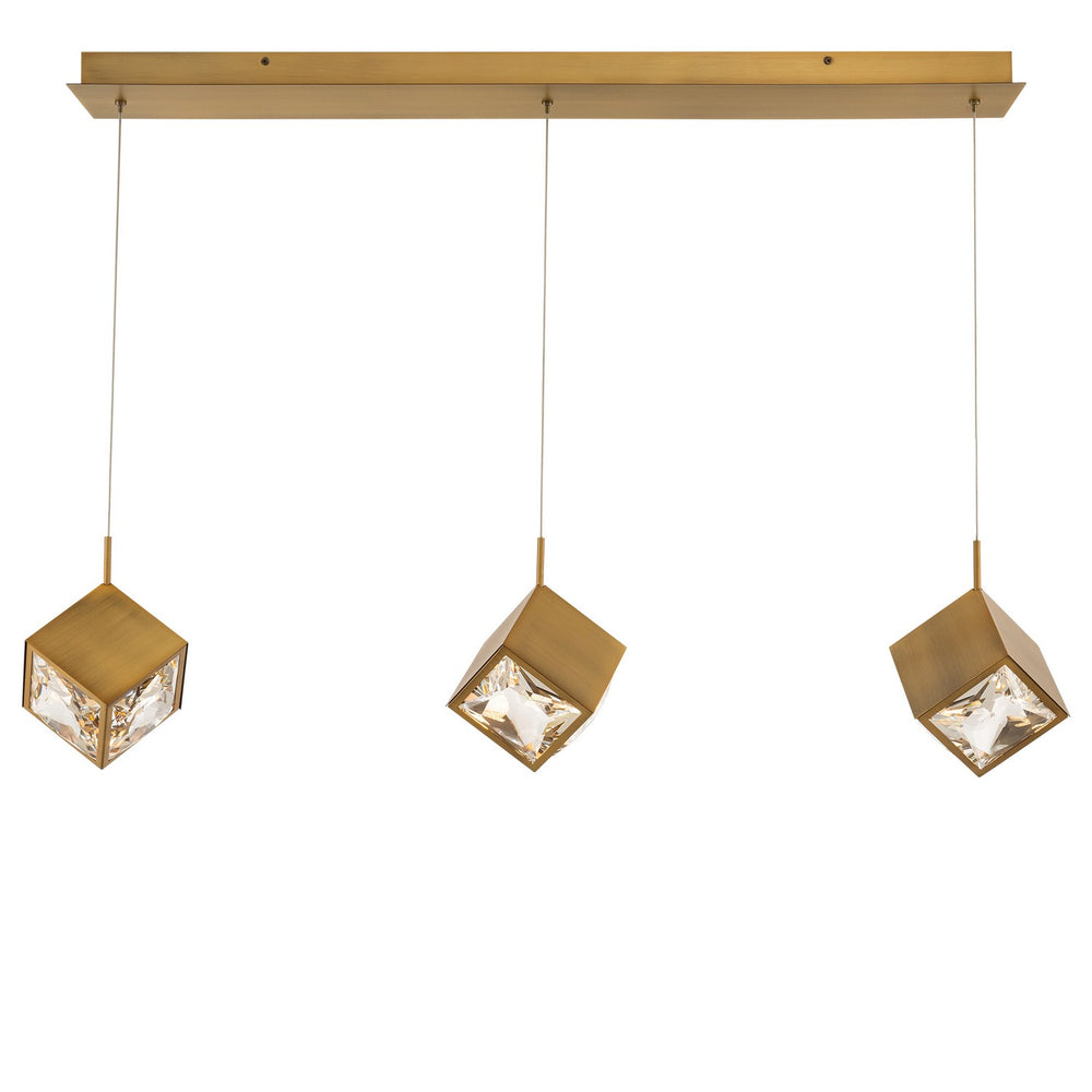 W.A.C. Canada - LED Chandelier - Ice Cube - Aged Brass- Union Lighting Luminaires Decor