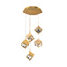 W.A.C. Canada - LED Chandelier - Ice Cube - Aged Brass- Union Lighting Luminaires Decor