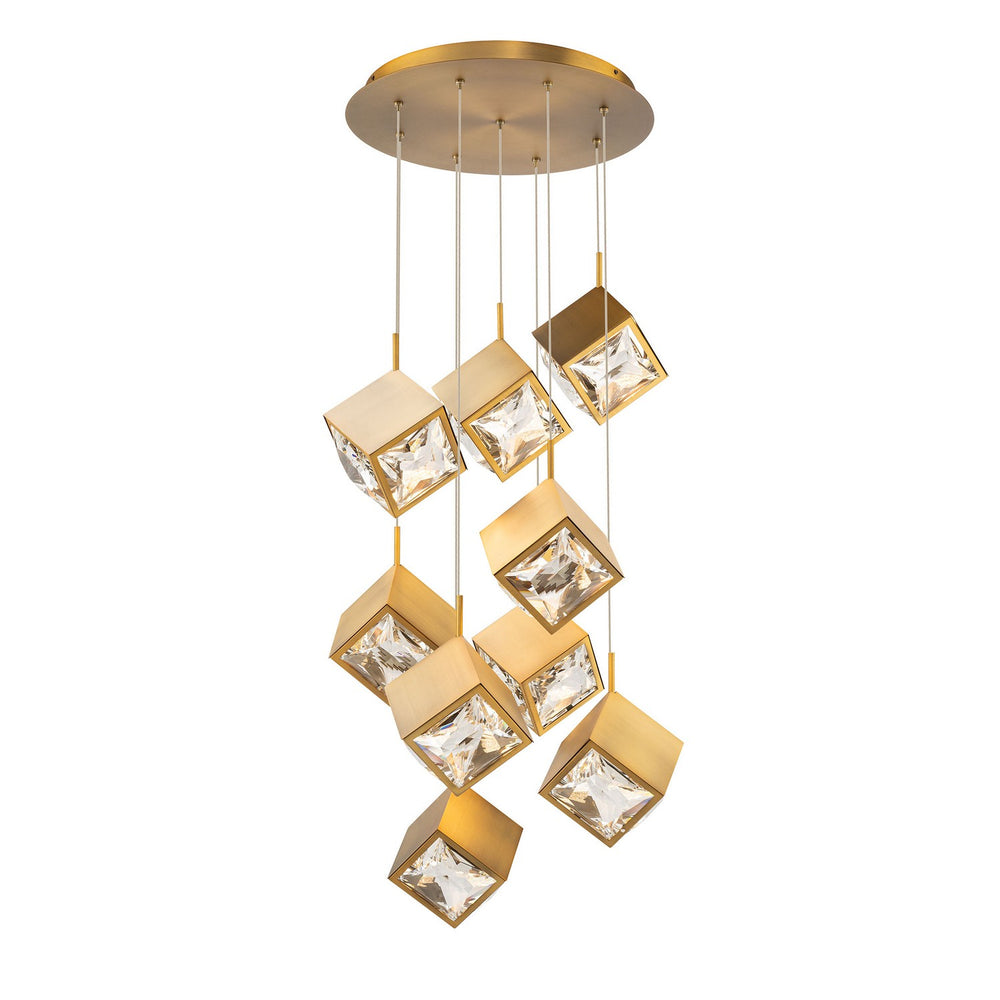 W.A.C. Canada - LED Chandelier - Ice Cube - Aged Brass- Union Lighting Luminaires Decor