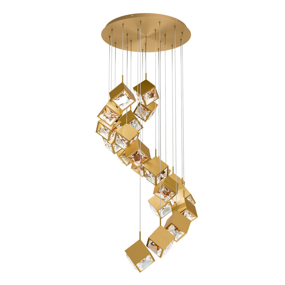 W.A.C. Canada - LED Chandelier - Ice Cube - Aged Brass- Union Lighting Luminaires Decor