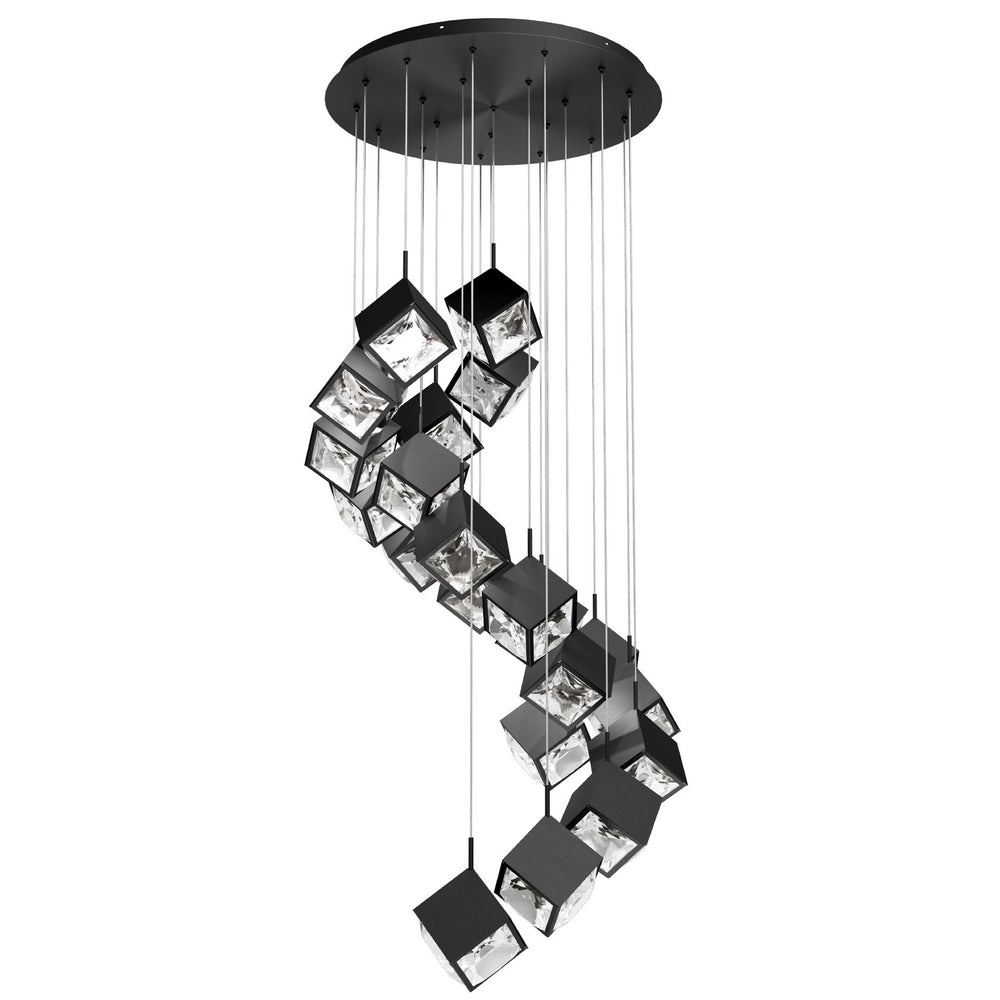 W.A.C. Canada - LED Chandelier - Ice Cube - Black- Union Lighting Luminaires Decor