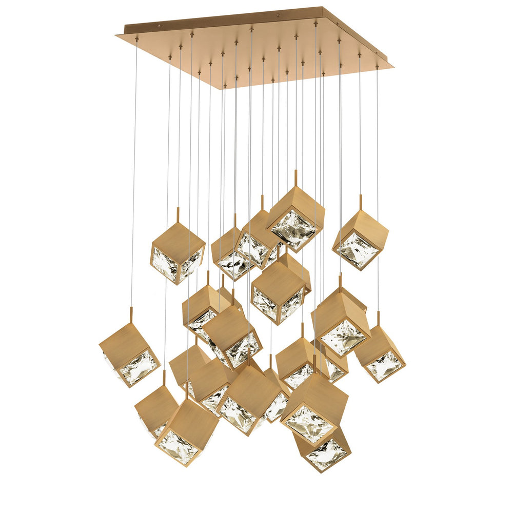 W.A.C. Canada - LED Chandelier - Ice Cube - Aged Brass- Union Lighting Luminaires Decor