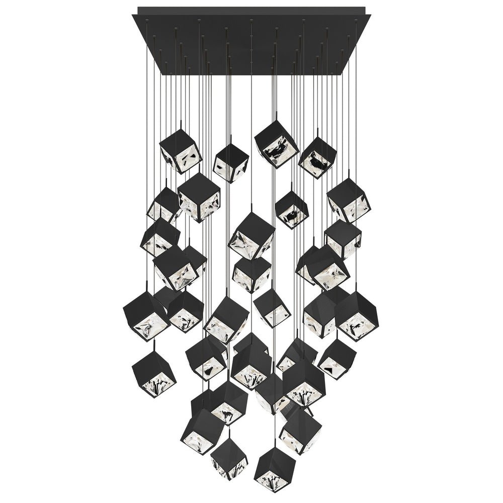 W.A.C. Canada - LED Chandelier - Ice Cube - Black- Union Lighting Luminaires Decor