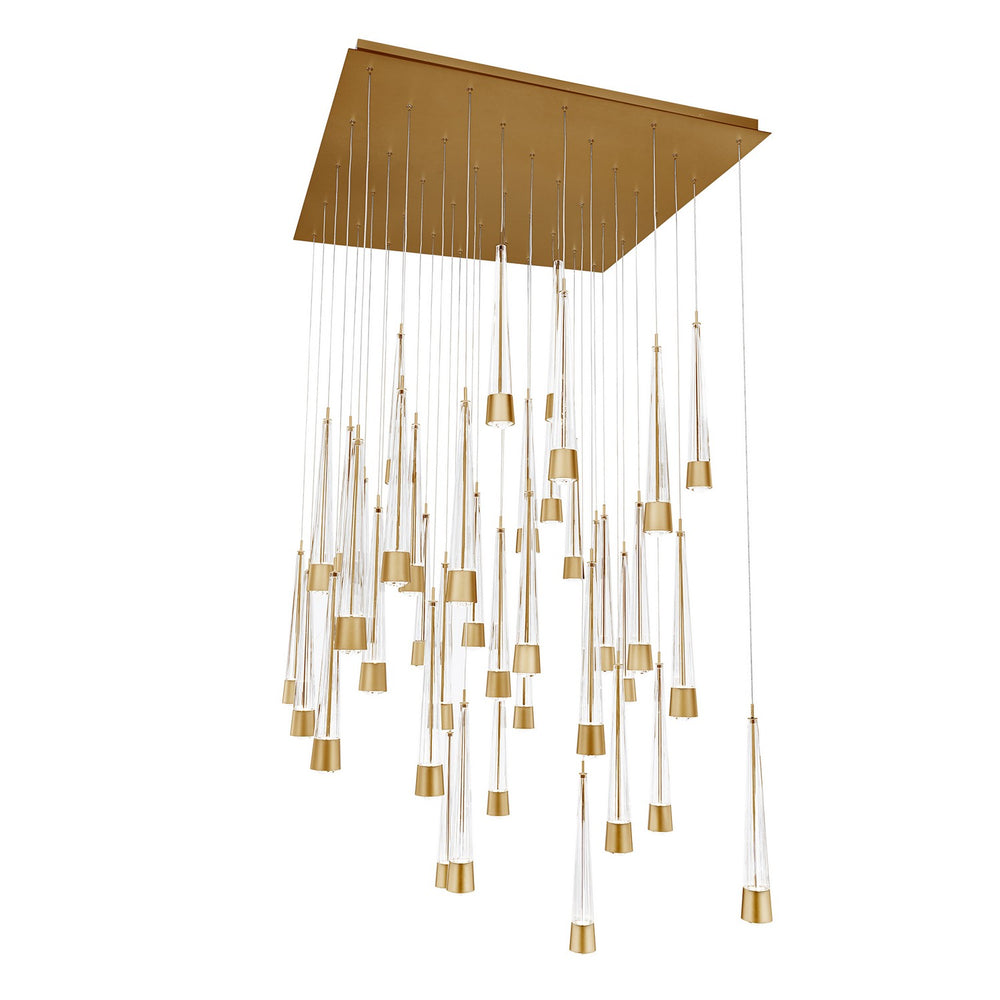 W.A.C. Canada - LED Chandelier - Quill - Aged Brass- Union Lighting Luminaires Decor