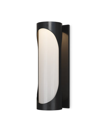 Currey and Company - LED Outdoor Wall Sconce - Swale Collection - Black / White- Union Lighting Luminaires Decor