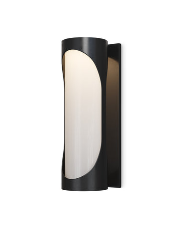 Currey and Company - LED Outdoor Wall Sconce - Swale Collection - Black / White- Union Lighting Luminaires Decor