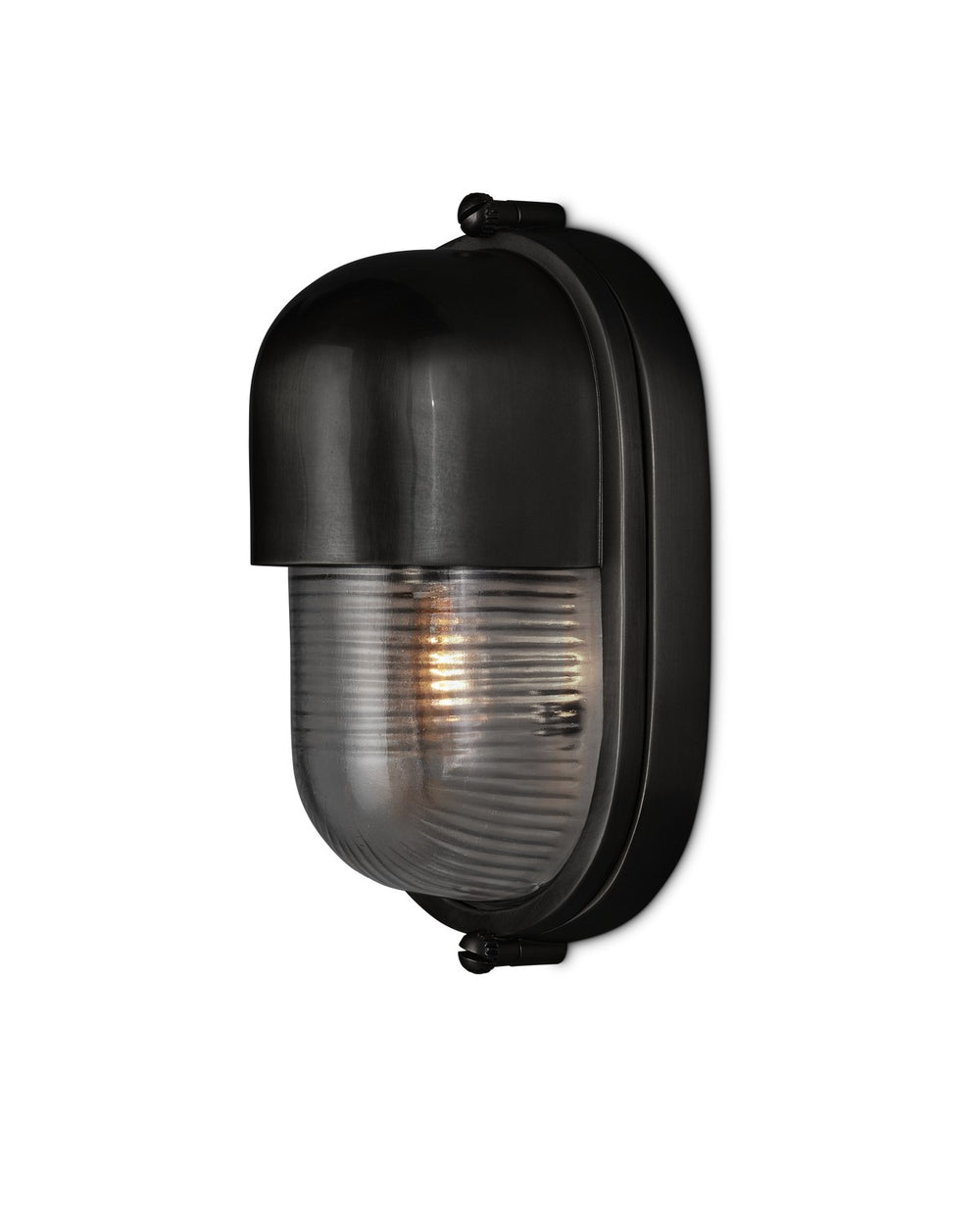 Currey and Company - One Light Outdoor Wall Sconce - Maritime - Matte Black/Clear- Union Lighting Luminaires Decor