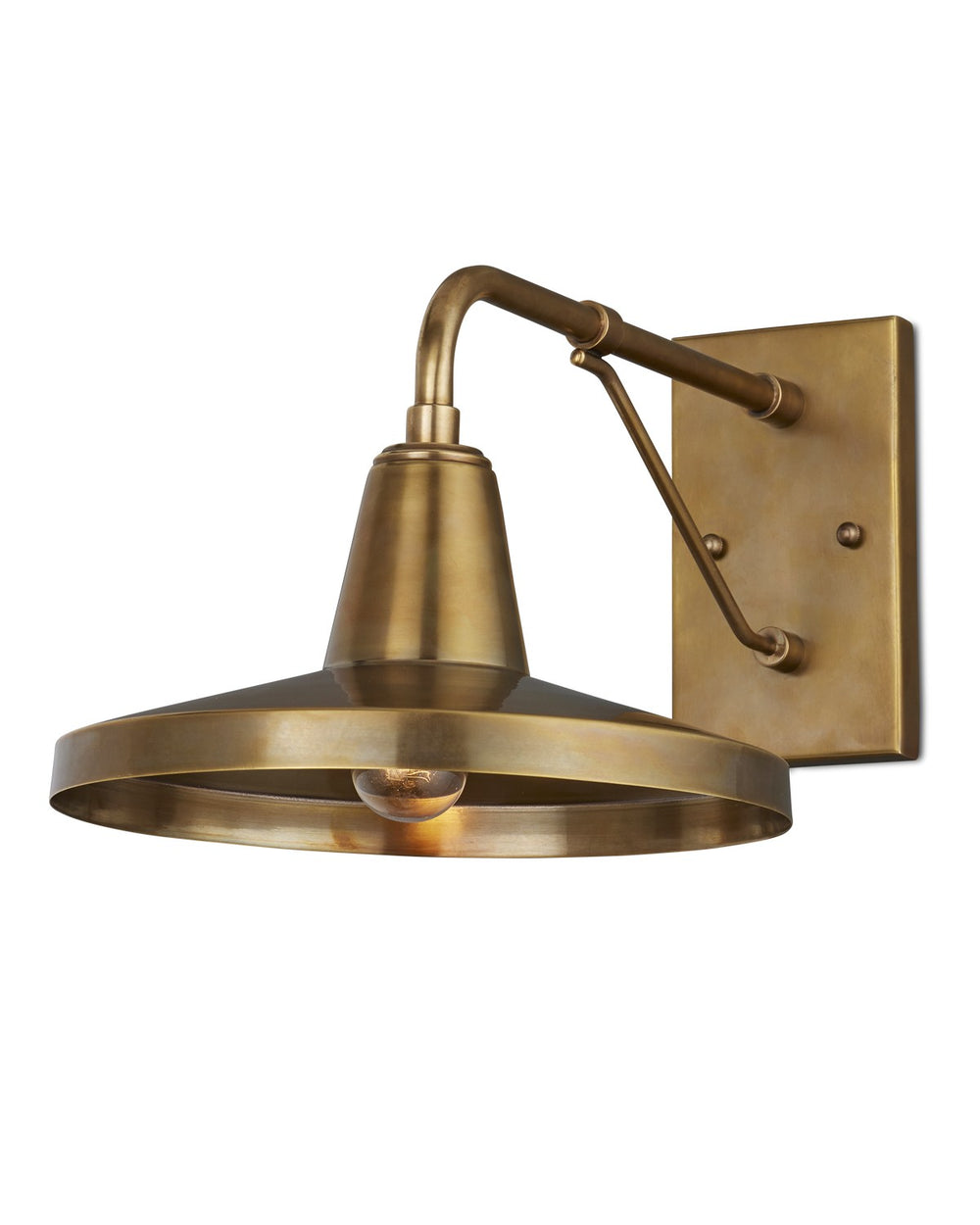 Currey and Company - One Light Outdoor Wall Sconce - Mariner - Antique Brass- Union Lighting Luminaires Decor