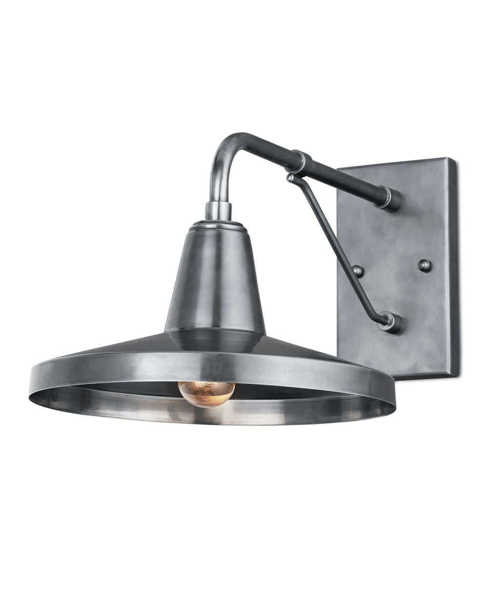 Currey and Company - One Light Outdoor Wall Sconce - Mariner - Antique Silver- Union Lighting Luminaires Decor