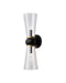 Currey and Company - Two Light Bath Wall Sconce - Byford - Oil Rubbed Bronze/Clear/Polished Brass- Union Lighting Luminaires Decor