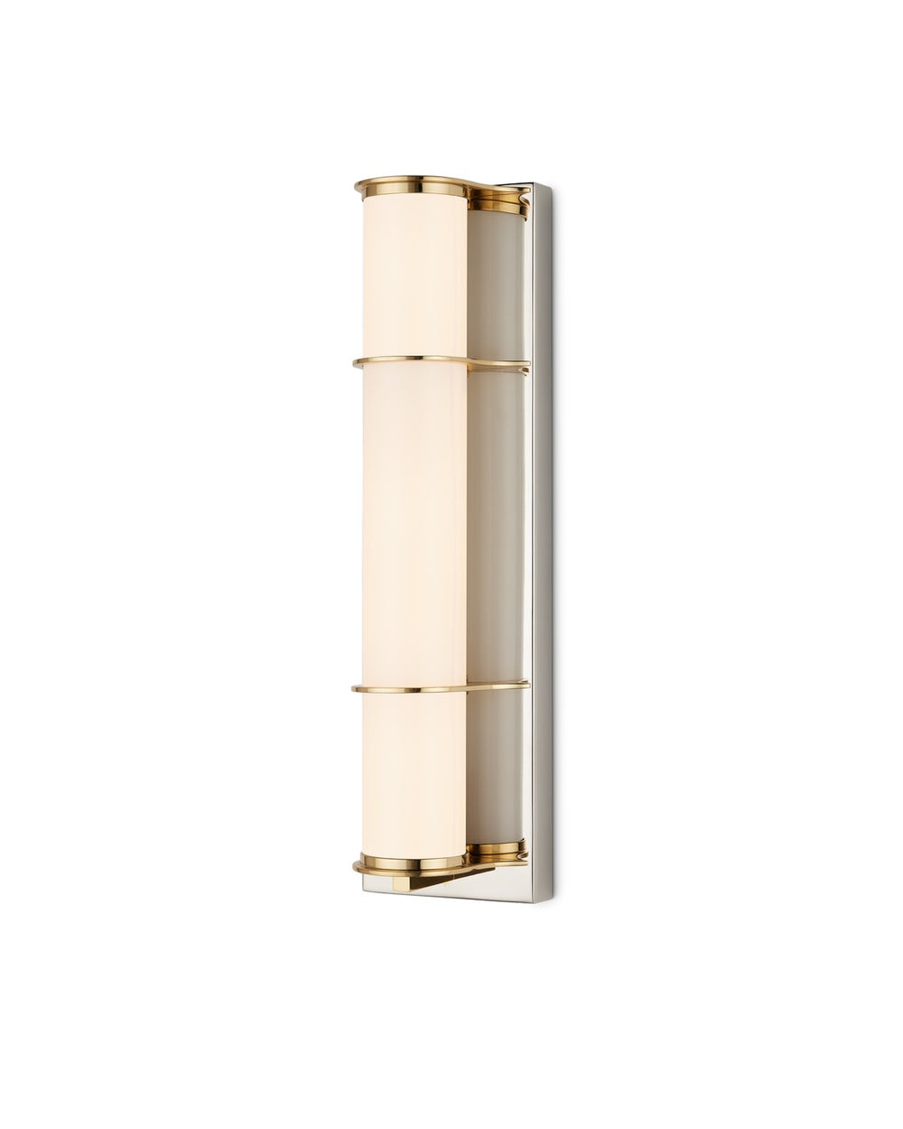 Currey and Company - One Light Bath Wall Sconce - Blaine Collection - Polished Nickel / Polished Brass / White- Union Lighting Luminaires Decor