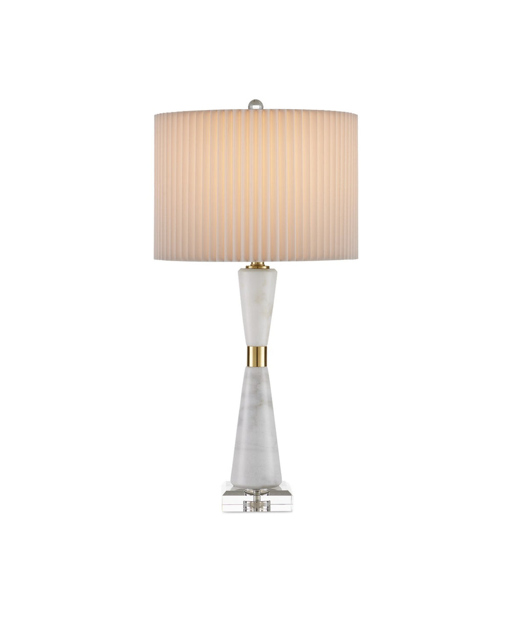 Currey and Company - One Light Table Lamp - Edelmar - White/Natural Brass/Clear- Union Lighting Luminaires Decor