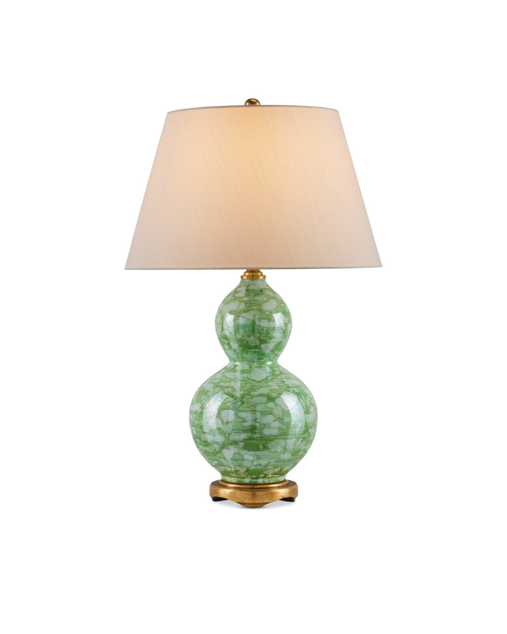 Currey and Company - One Light Table Lamp - Eau de Nil Table Lamp - Green / Textured Antique Gold Leaf- Union Lighting Luminaires Decor