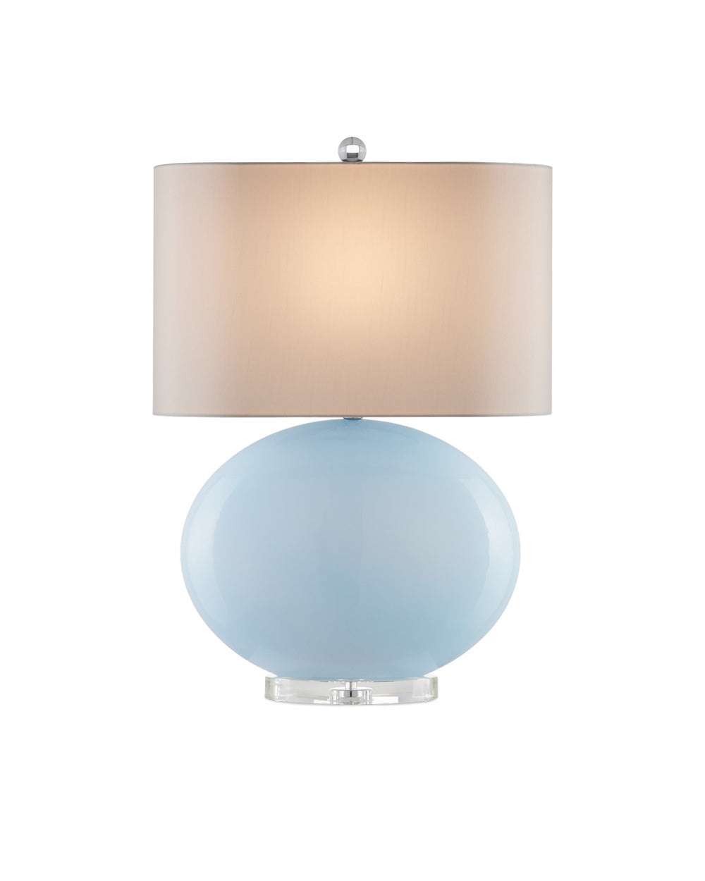 Currey and Company - One Light Table Lamp - Laconia - Light Blue/Clear/Polished Nickel- Union Lighting Luminaires Decor