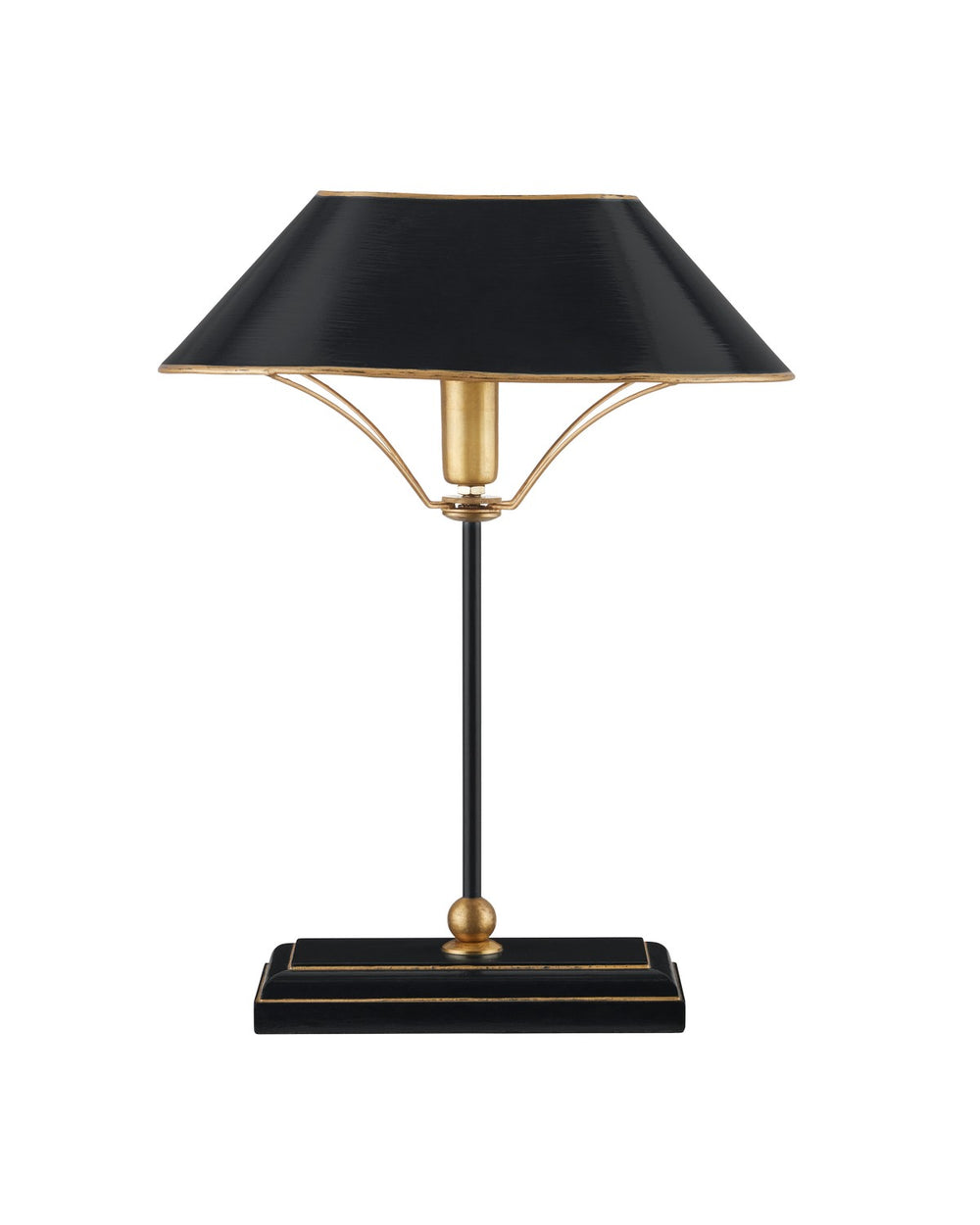 Currey and Company - One Light Table Lamp - Daphne Collection - Black / Antique Gold- Union Lighting Luminaires Decor