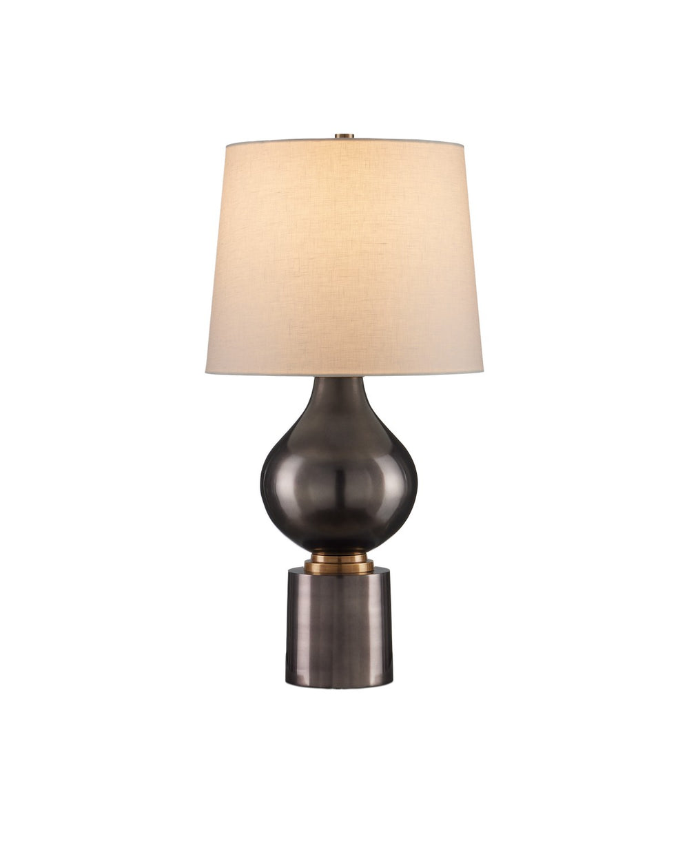 Currey and Company - One Light Table Lamp - Tamerlane Table Lamp - Black Nickel / Vintage Brass- Union Lighting Luminaires Decor