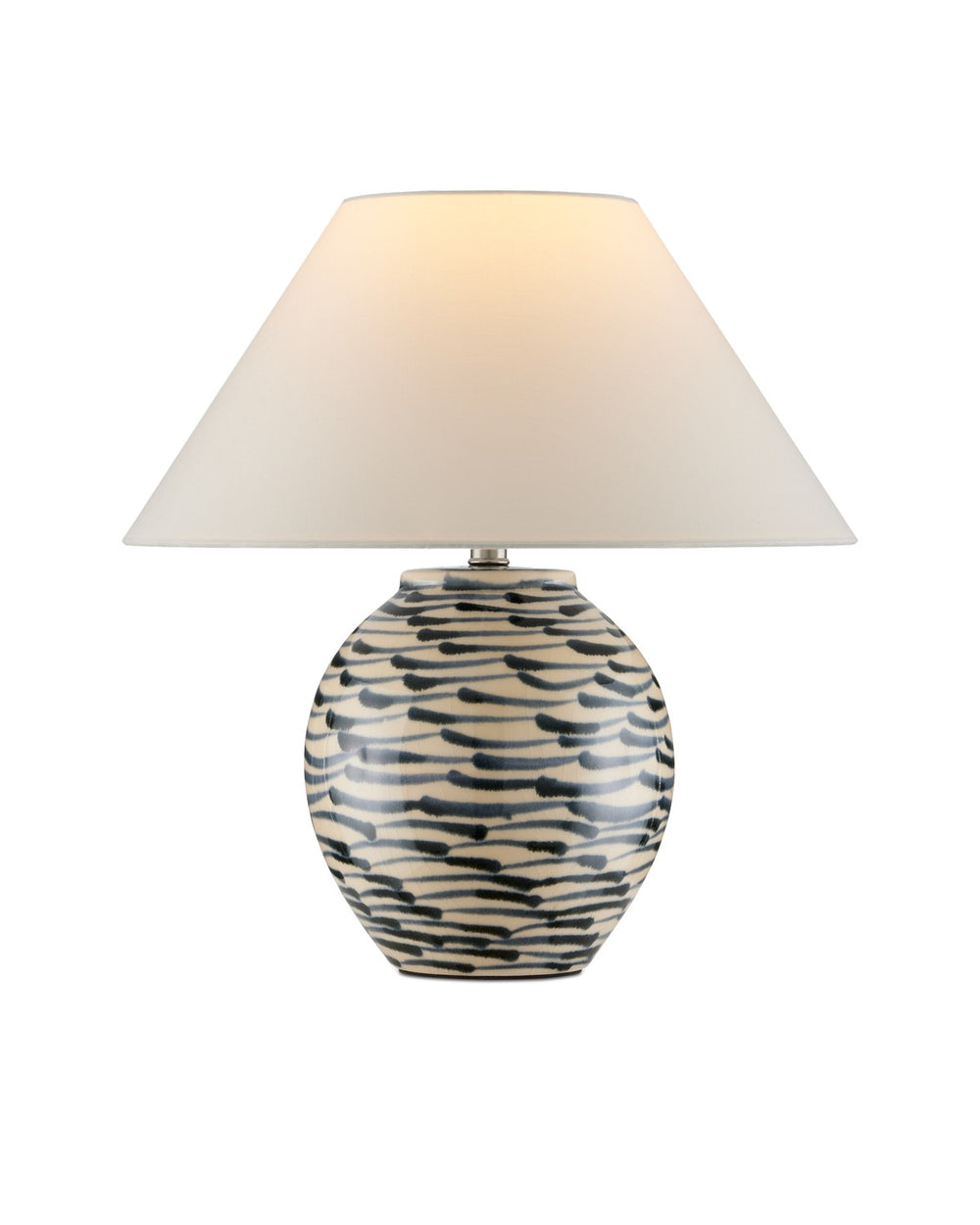Currey and Company - One Light Table Lamp - Minnows - Navy Blue/Beige- Union Lighting Luminaires Decor