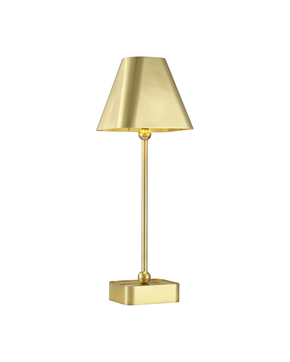 Currey and Company - One Light Table Lamp - Gadabout Brass Cordless Table Lamp - Polished Brass- Union Lighting Luminaires Decor