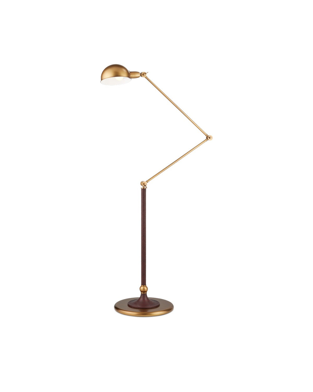 Currey and Company - LED Floor Lamp - Libretto Floor Lamp - Antique Brass / Brownish Red- Union Lighting Luminaires Decor