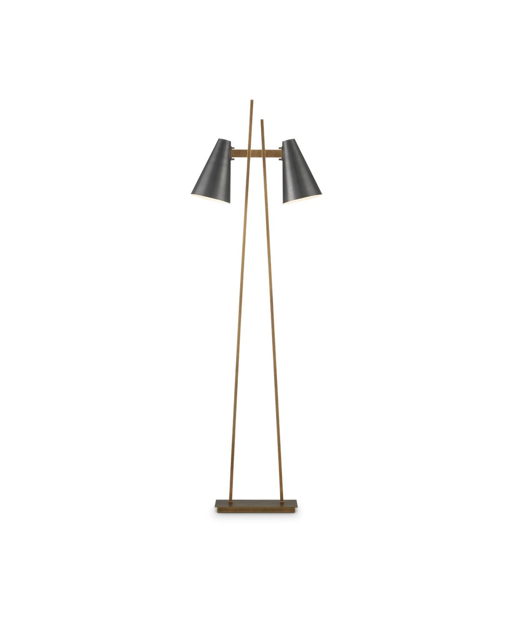 Currey and Company - LED Floor Lamp - Duet - Oil Rubbed Bronze/Antique Brass- Union Lighting Luminaires Decor