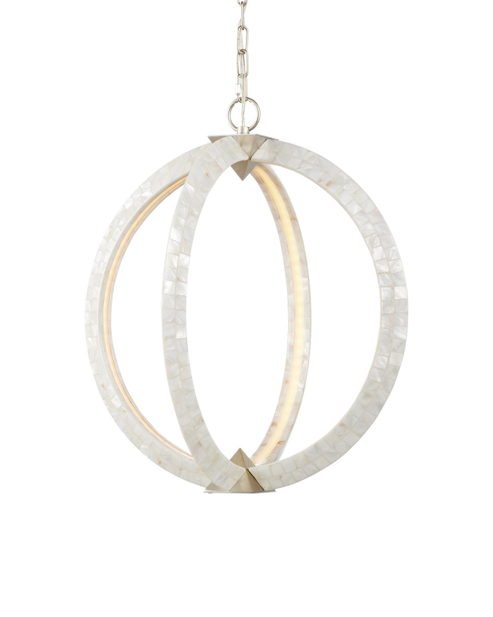 Currey and Company - LED Chandelier - Arietta Collection - Pearl / Silver- Union Lighting Luminaires Decor