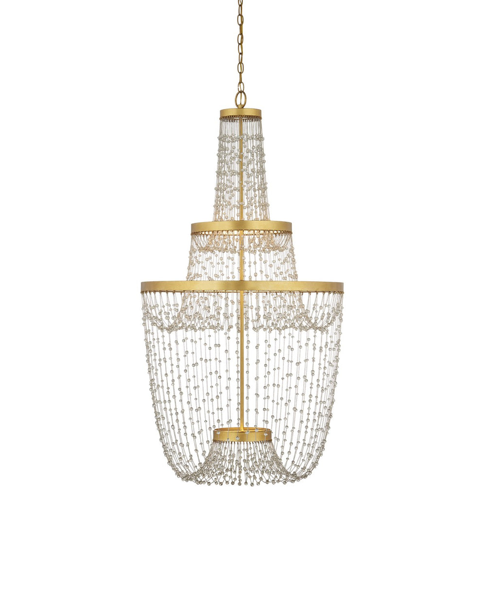 Currey and Company - LED Chandelier - Mademoiselle - Clear/Contemporary Gold Leaf/Contemporary Gold- Union Lighting Luminaires Decor