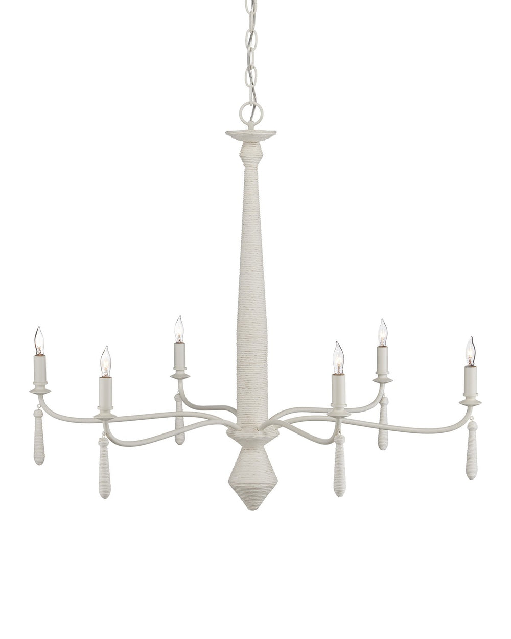 Currey and Company - Six Light Chandelier - Donnybrook Chandelier - Snow White / White- Union Lighting Luminaires Decor
