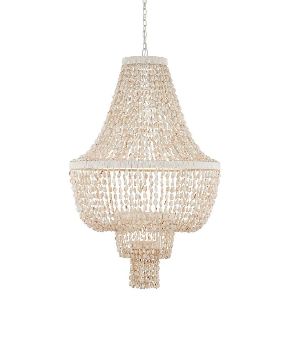 Currey and Company - LED Chandelier - Cybele Chandelier - Natural / Pearlized White / White- Union Lighting Luminaires Decor