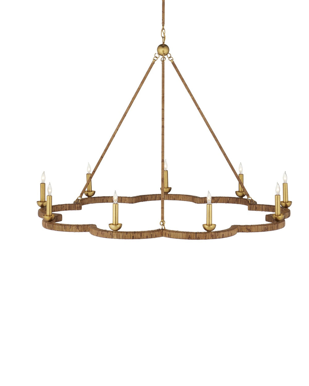 Currey and Company - Nine Light Chandelier - Savoie - Natural/Contemporary Gold Leaf- Union Lighting Luminaires Decor