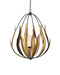 Currey and Company - One Light Chandelier - Endymion - Aged Steel/Brass/White- Union Lighting Luminaires Decor