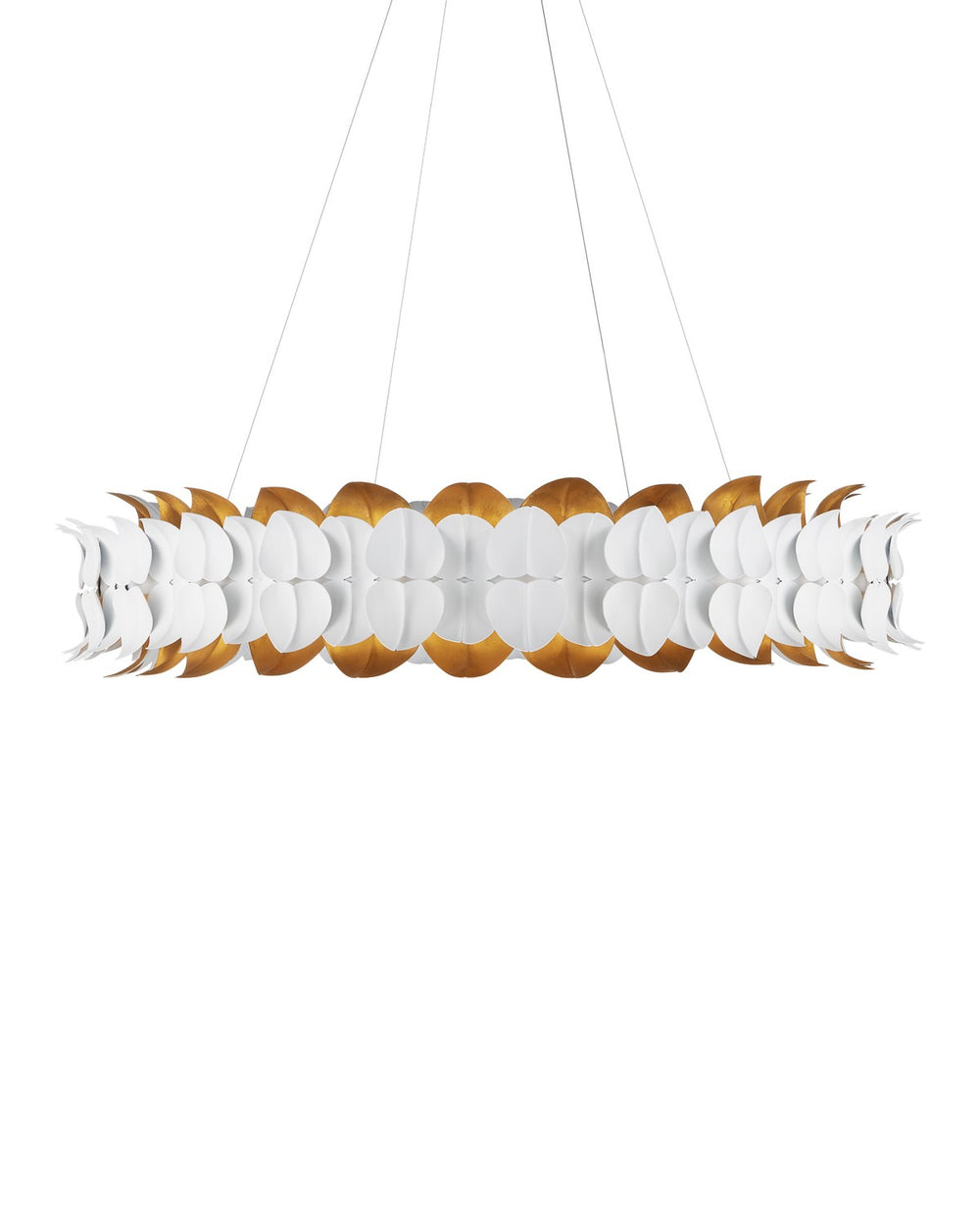 Currey and Company - LED Chandelier - Aventine - Gesso White/Contemporary Gold- Union Lighting Luminaires Decor