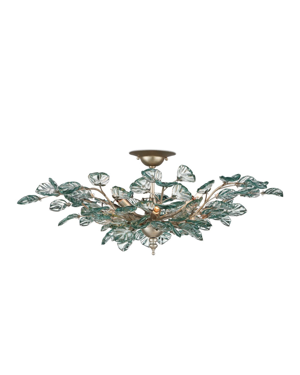Currey and Company - Eight Light Semi-Flush Mount - Baobab - Clear/Contemporary Silver Leaf/Contemporary Silver- Union Lighting Luminaires Decor