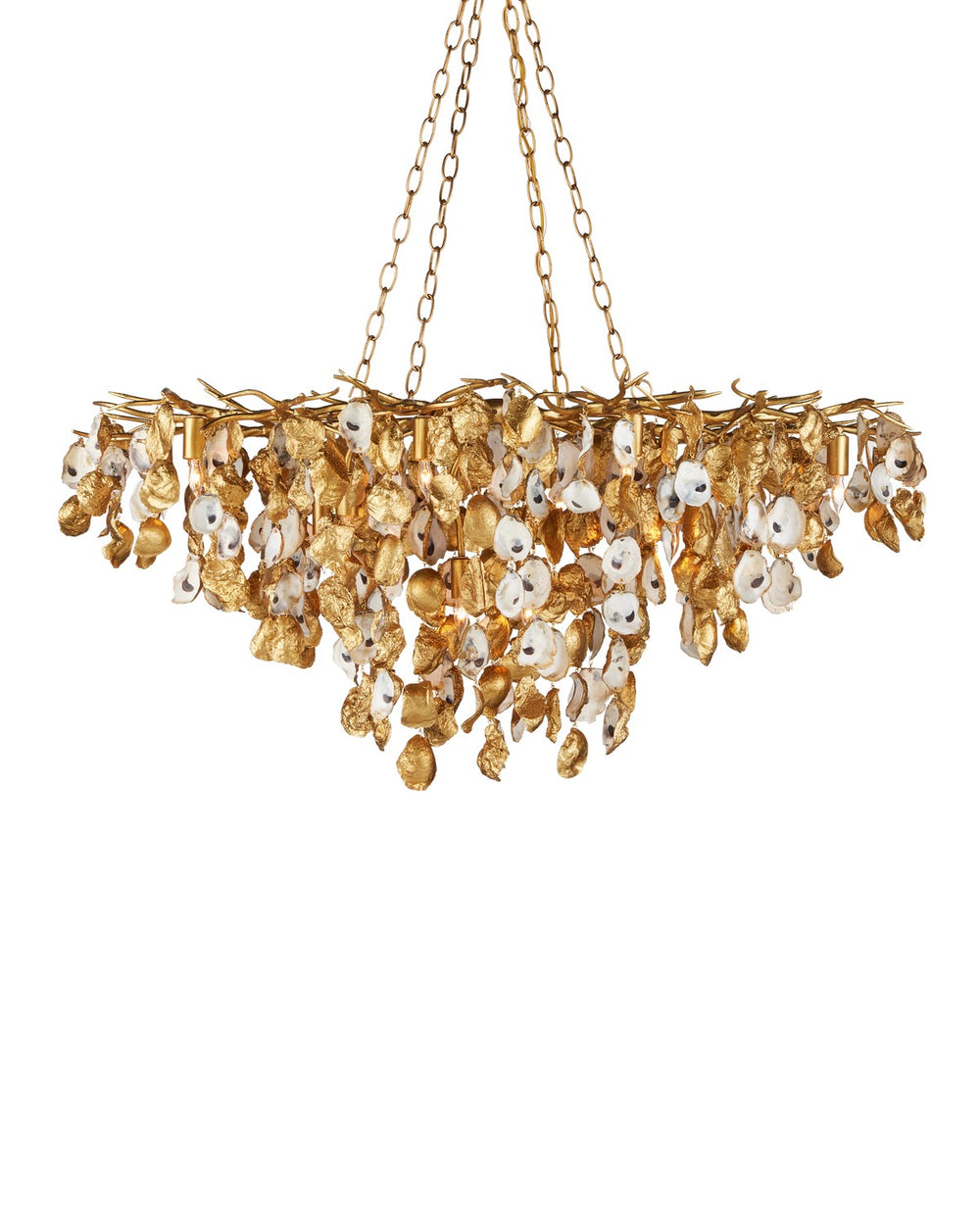 Currey and Company - 14 Light Chandelier - Lucullan - Contemporary Gold Leaf/Contemporary Gold/Natural- Union Lighting Luminaires Decor