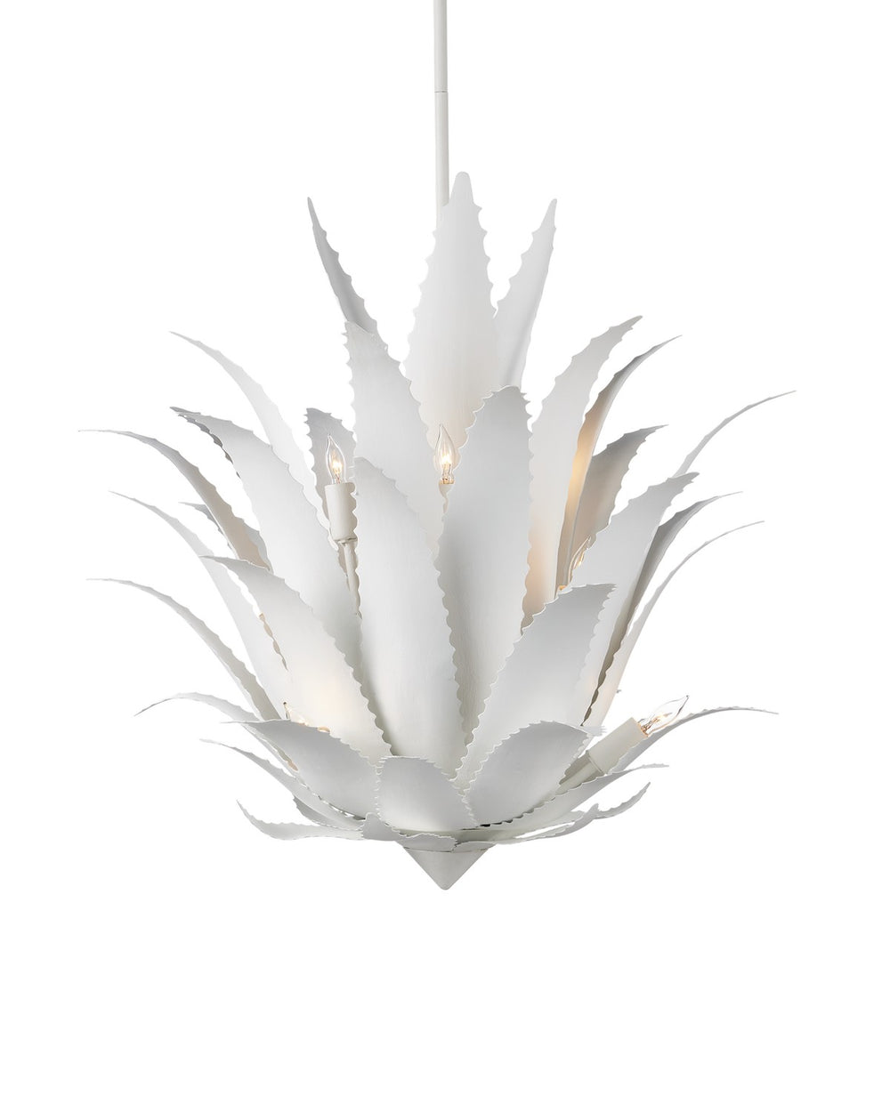 Currey and Company - Nine Light Chandelier - Agave - Gesso White- Union Lighting Luminaires Decor