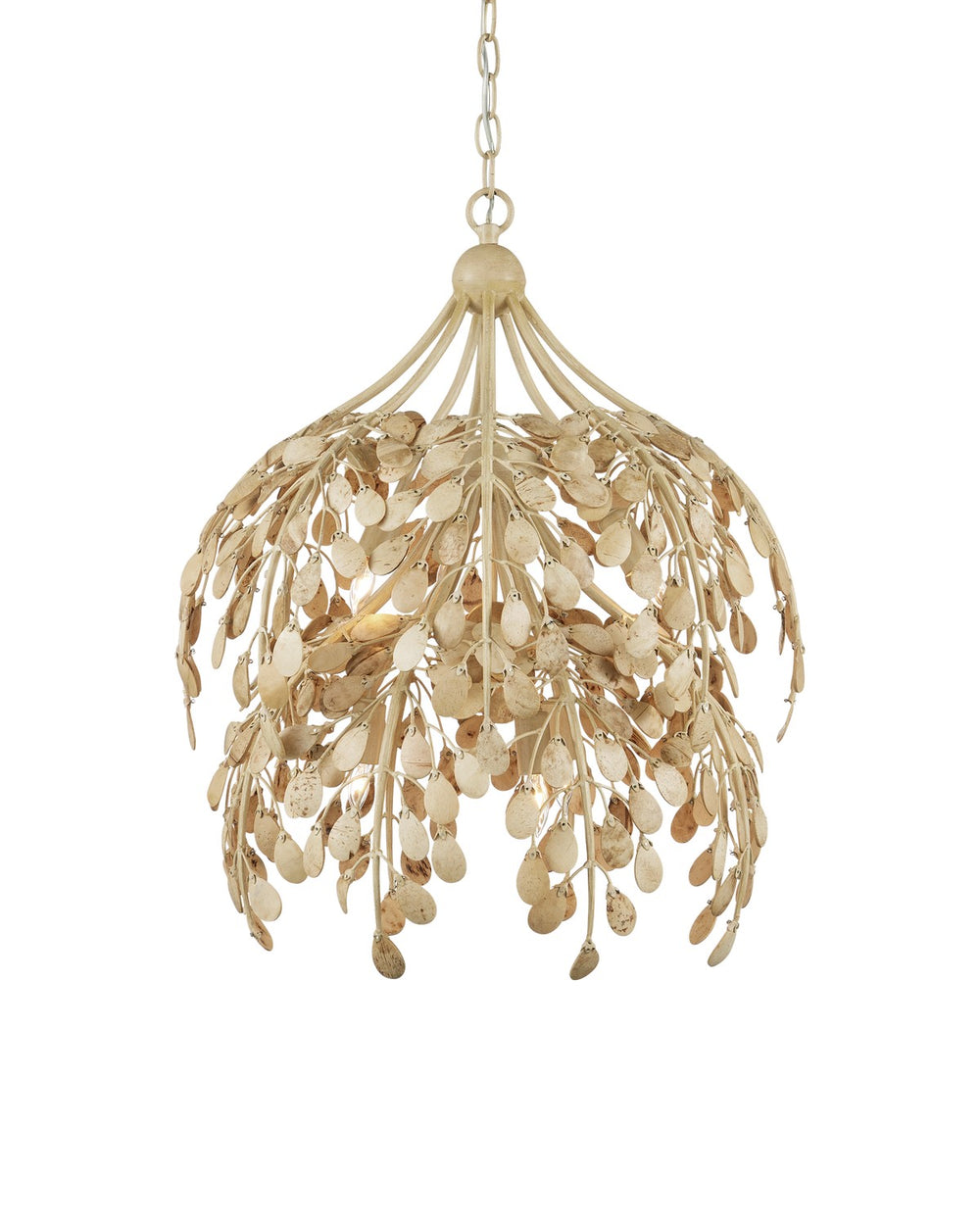 Currey and Company - Six Light Pendant - Maypan - Natural/Coco Cream- Union Lighting Luminaires Decor