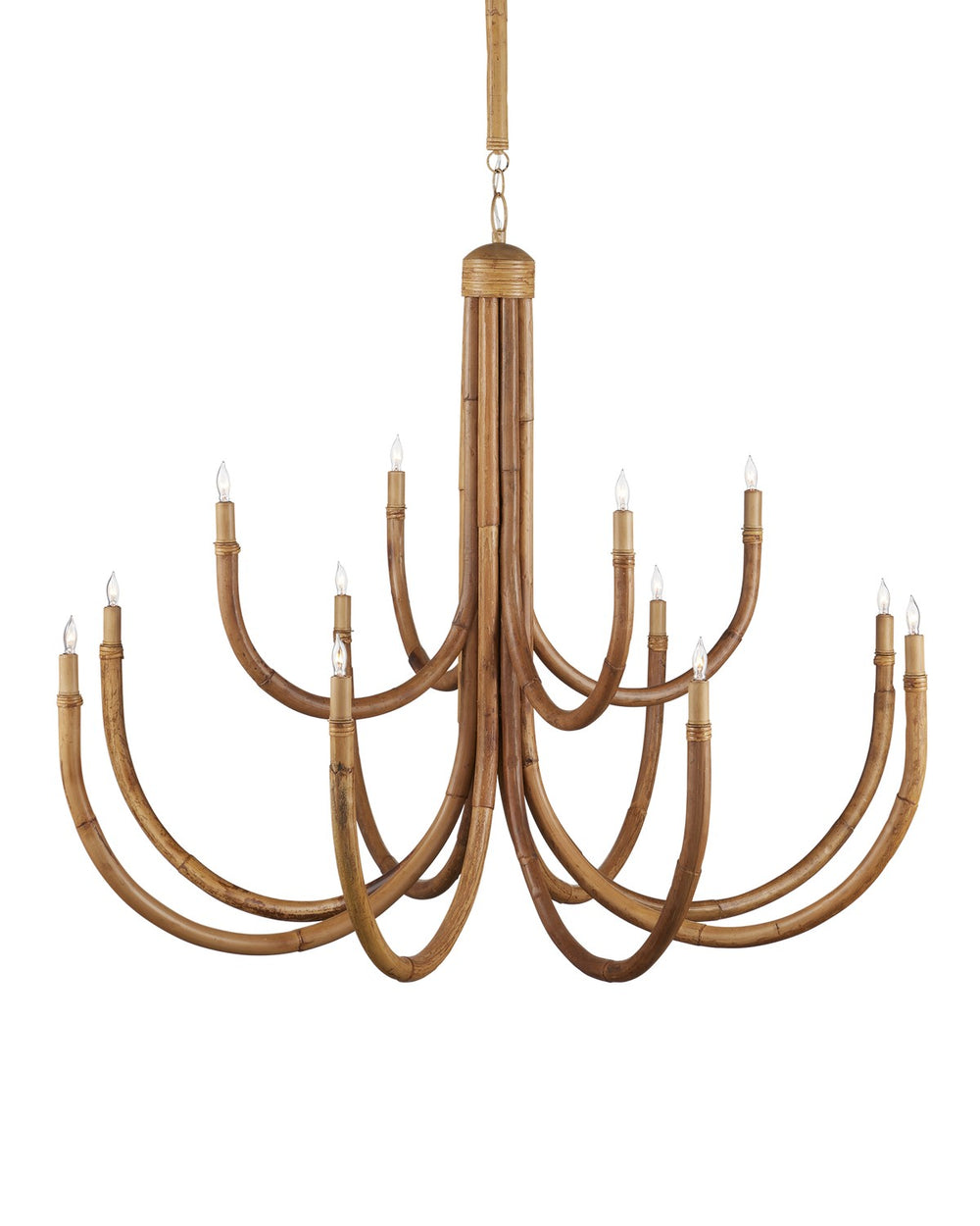 Currey and Company - 12 Light Chandelier - Samsara Large Chandelier - Natural / Saddle Tan- Union Lighting Luminaires Decor