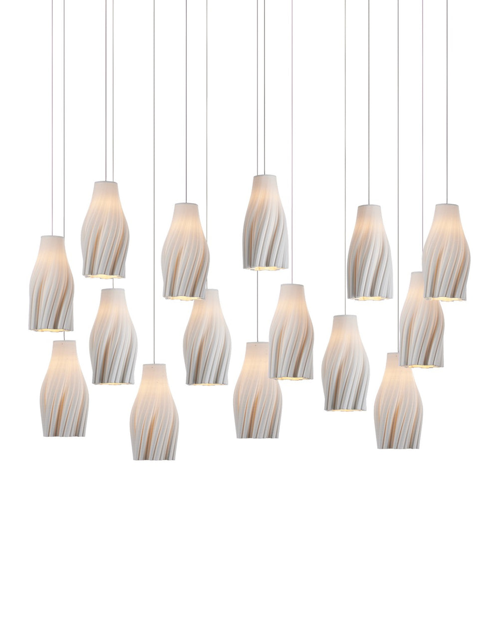 Currey and Company - 15 Light Pendant - Posh - White/Silver- Union Lighting Luminaires Decor