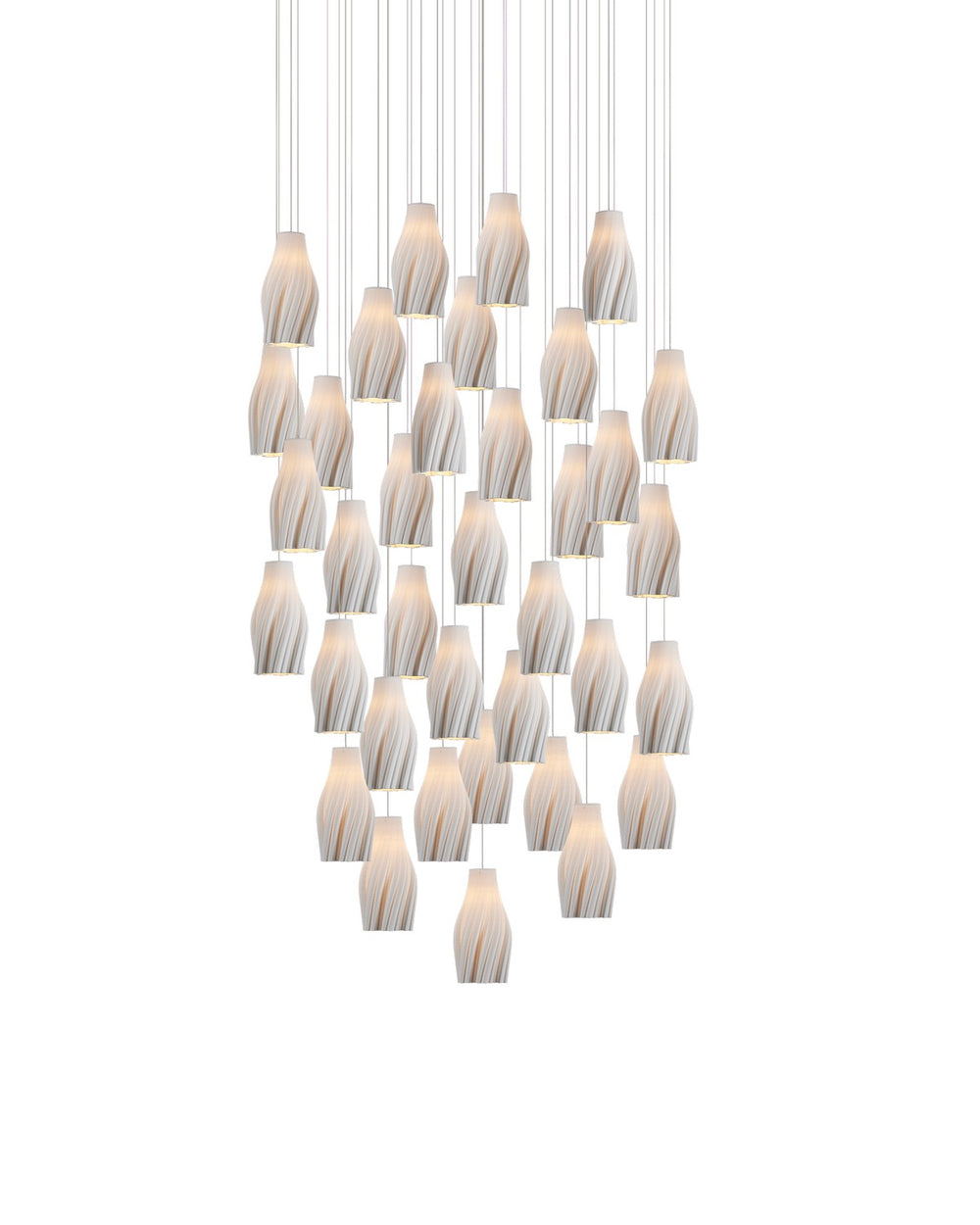 Currey and Company - 36 Light Pendant - Posh - White/Silver- Union Lighting Luminaires Decor